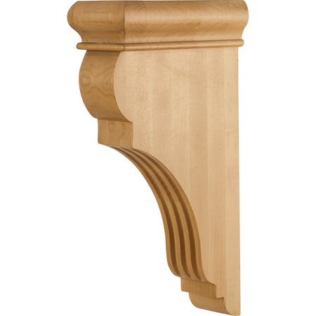 HARDWARE RESOURCES 3" Wx6-1/2"Dx12"H Maple Fluted Corbel CORJ-MP